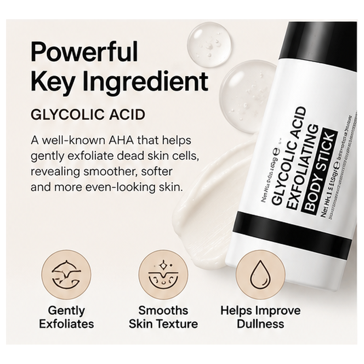 Glycolic Acid Exfoliating Body Stick – Smooth & Even-Looking Skin