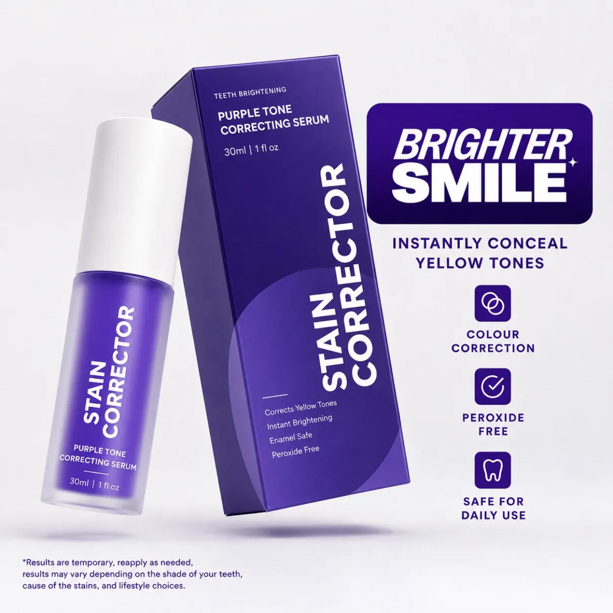 Purple Teeth Whitening Serum – Instant Color Correcting Smile Booster