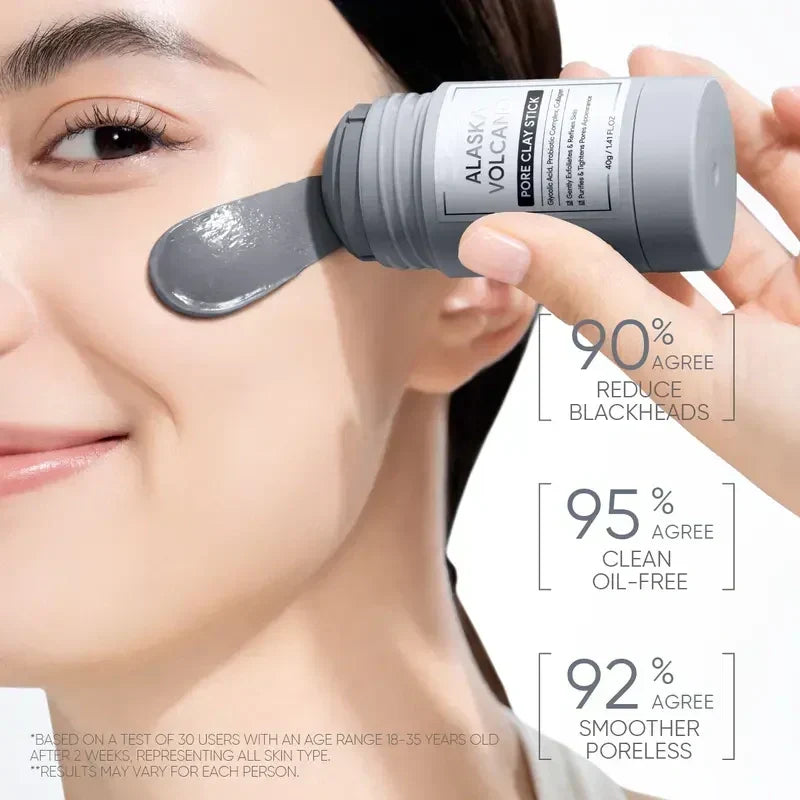 Alaska Volcano Pore Clay Stick – Blackhead Remover Face Mask, Deep Pore Cleansing & Gentle Exfoliating Mud Mask