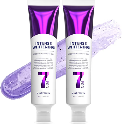 7-Pro Intensive Whitening Toothpaste – Purple Formula with 7 Probiotics for a Brighter, Fresher Smile