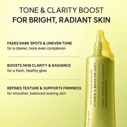 Vitamin C Booster Shot, Pure Vitamin C + Glutathione for Bright, Healthy Skin Glow, 1.01 fl oz