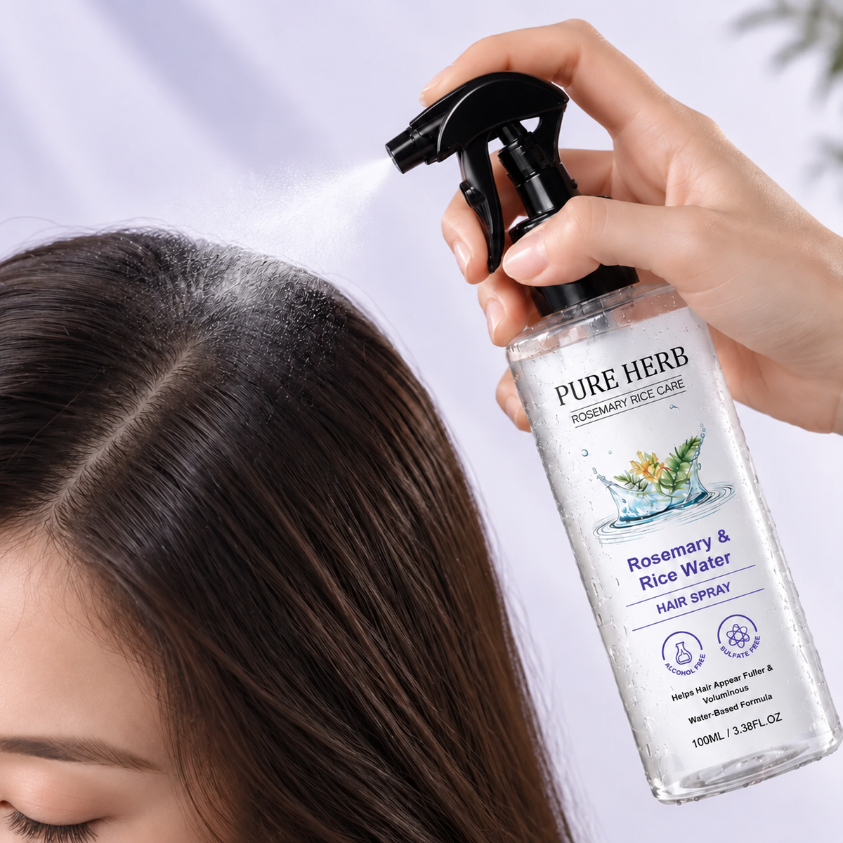 Rosemary & Rice Water Hair Growth Spray – Fuller, Thicker-Looking Hair, 100ml