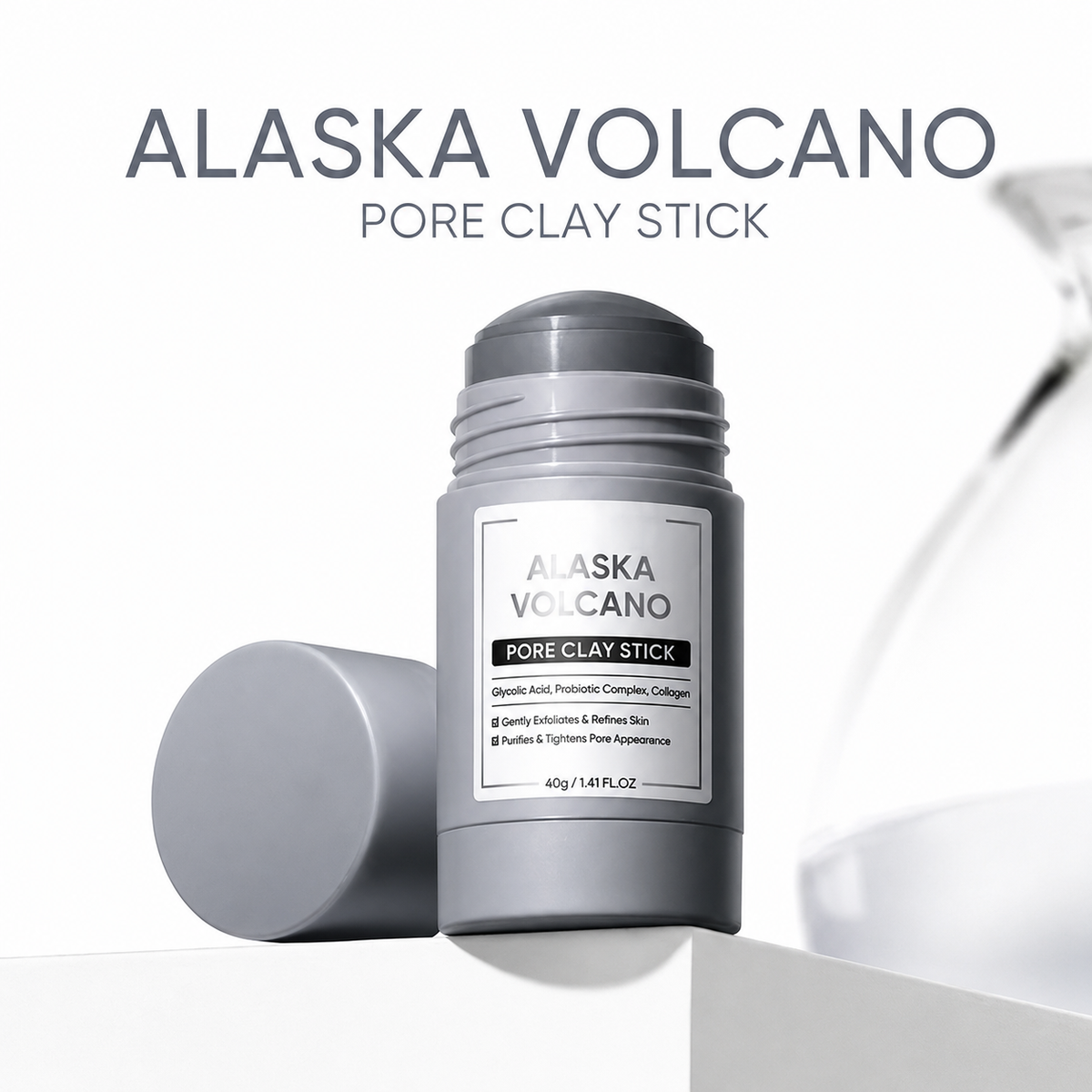 Alaska Volcano Pore Clay Stick – Blackhead Remover Face Mask, Deep Pore Cleansing & Gentle Exfoliating Mud Mask